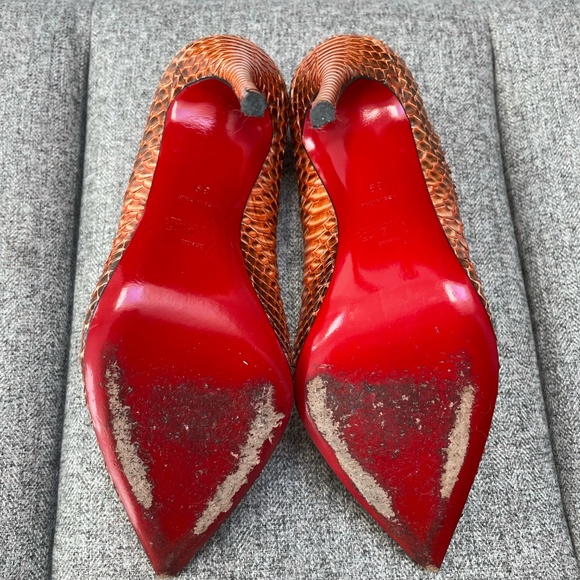 Christian Louboutin So Kate 120, Orange Watersnake, EU39 (fits a US8 or US8.5) - Picture 4 of 8